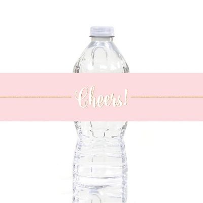 Blush Cheers Bottle Label 20pk 2.5x8.5in Image 1