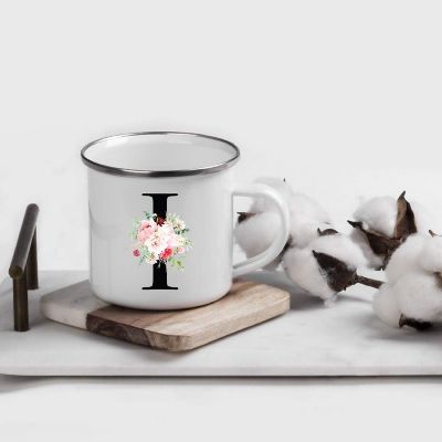 Blush Floral Monogram I 11oz Camp Mug Image 1