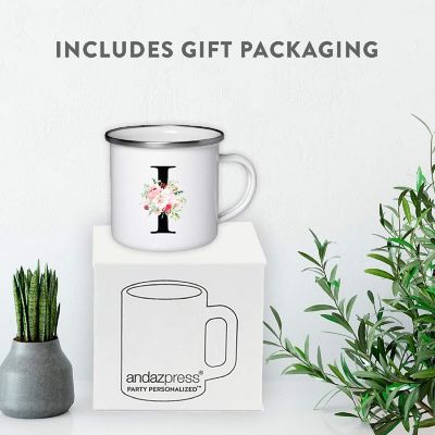Blush Floral Monogram I 11oz Camp Mug Image 3