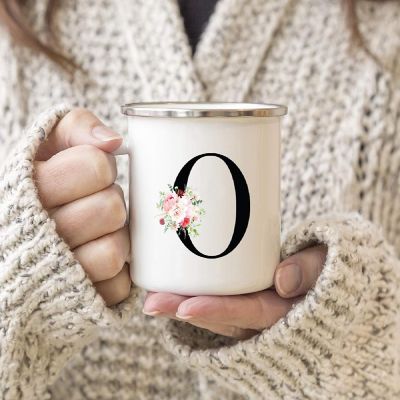 Blush Floral Monogram O 11oz Camp Mug Image 2