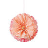 Blush Flower Hanging Tissue Paper Pom-Pom Decorations - 3 Pc. Image 3