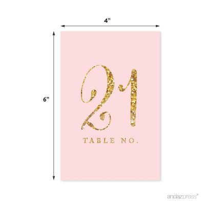 Blush Gold Glitter Table Numbers 21-40 Image 1