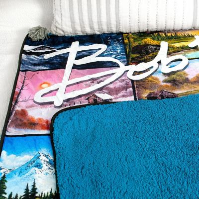 Bob Ross Oversized Fleece Sherpa Throw Blanket  54 x 72 Inches Image 3