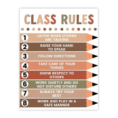 Boho 8 Classroom Rules 8.5x11in 1-Pack Image 1