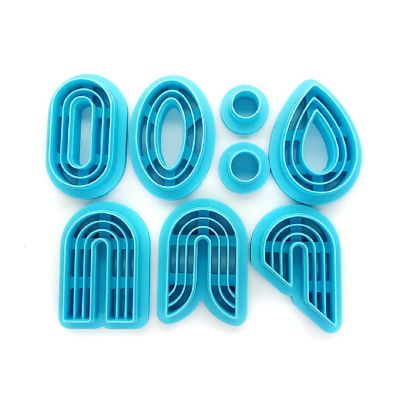 Boho Earring Clay Cutters, Ovals &amp; Rainbow Shapes, 8 pcs Image 1