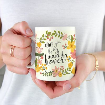 Boho Floral Be My Maid Honor Mug Image 1