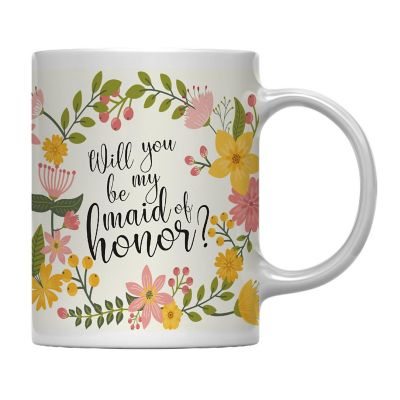 Boho Floral Be My Maid Honor Mug Image 2