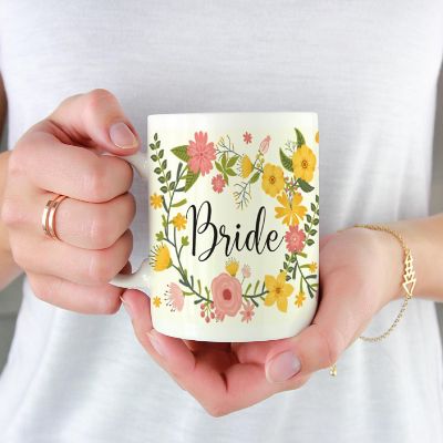 Boho Floral Bride Ceramic Mug Image 1