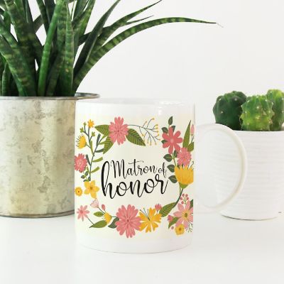 Boho Floral Matron Honor Mug Image 1