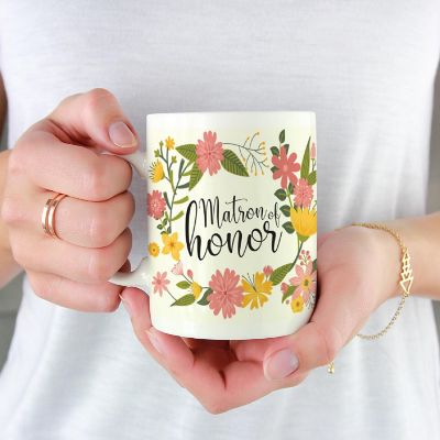 Boho Floral Matron Honor Mug Image 1