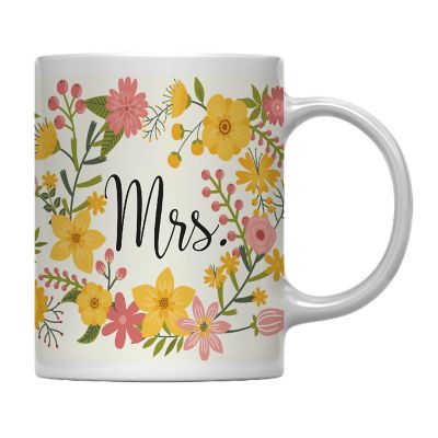 Boho Floral Mrs Ceramic Mug Image 2
