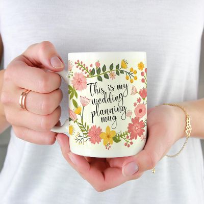 Boho Floral Wedding Planning Ceramic Mug Image 1
