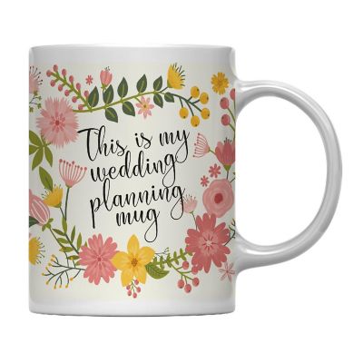 Boho Floral Wedding Planning Ceramic Mug Image 2
