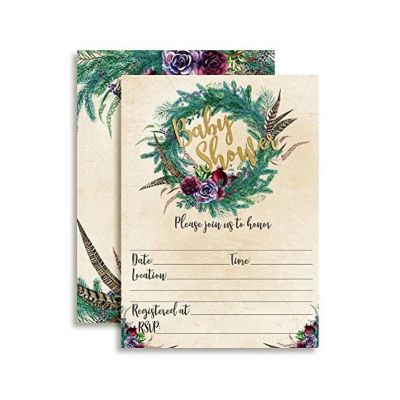 Boho Shower Invitations 40pcs. by AmandaCreation Image 1