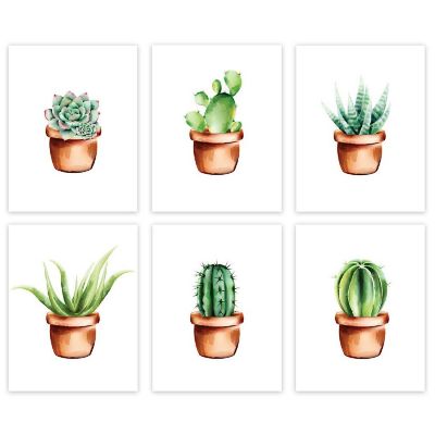 Boho Succulent Neutral Pot 6Pk 8.5x11in Image 1