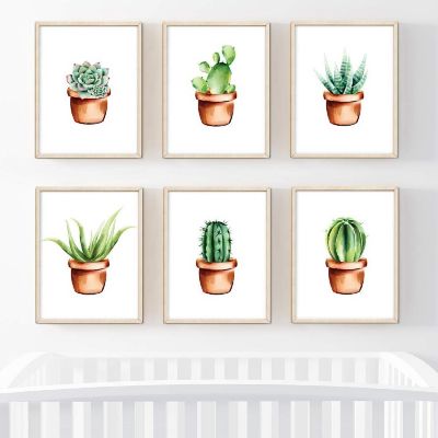 Boho Succulent Neutral Pot 6Pk 8.5x11in Image 1