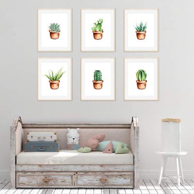 Boho Succulent Neutral Pot 6Pk 8.5x11in Image 2