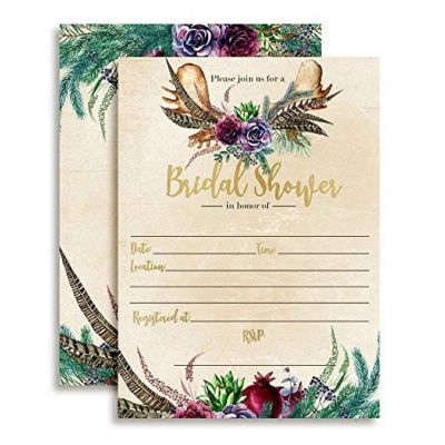 Boho Succulents Invitations 40pc. by AmandaCreation Image 1
