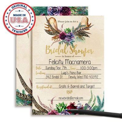 Boho Succulents Invitations 40pc. by AmandaCreation Image 1
