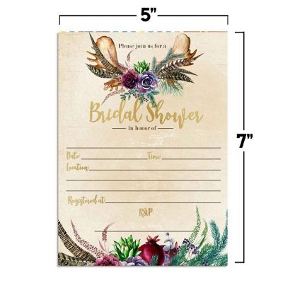 Boho Succulents Invitations 40pc. by AmandaCreation Image 3