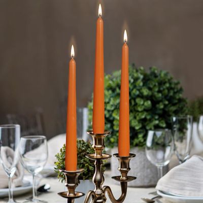Bolsius 10" Unscented Taper Candles Decorative Colored Candle - Set Of 4 - Orange Image 2