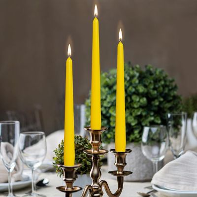 Bolsius 10" Unscented Taper Candles Decorative Colored Candle - Set Of 4 - Yellow Image 2