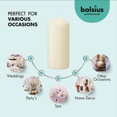 Bolsius Ivory Pillar Candles Unscented Holiday & Wedding Decor Candles - Set of 12 - 2.75"x6.6" Image 1