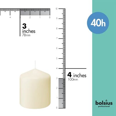 Bolsius Unscented Ivory Pillar Candles Wedding Candle - Set of 6 - 3"x4" Image 1