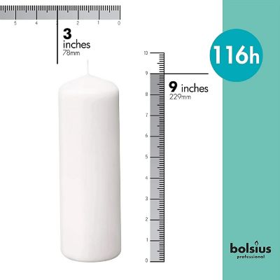 Bolsius Unscented White Pillar Candles Wedding Candle - Set of 6 - 3"x9" Image 1