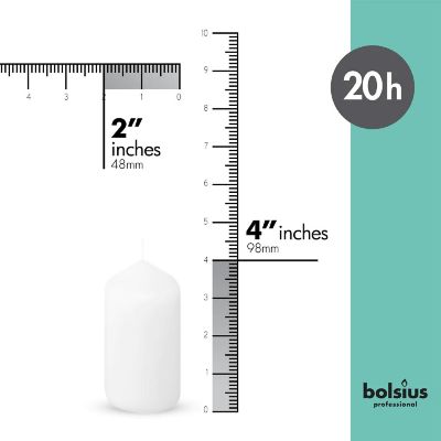 Bolsius White Pillar Candles Unscented Home & Wedding Decor Candles - Set of 20 - 2"x4" Image 1