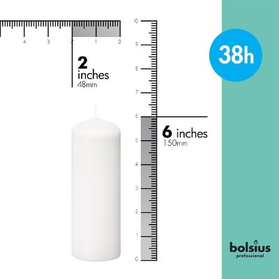 Bolsius White Pillar Candles Unscented Home & Wedding Decor Candles - Set of 20 - 2"x6" Image 1