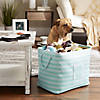 Bone Dry Polyester Pet Bin Stripe With Paw Patch Aqua Rectangle Large Image 3