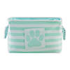 Bone Dry Polyester Pet Bin Stripe With Paw Patch Aqua Rectangle Small Image 1