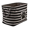 Bone Dry Polyester Pet Bin Stripe With Paw Patch Black Rectangle Large Image 1