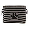 Bone Dry Polyester Pet Bin Stripe With Paw Patch Black Rectangle Large Image 1