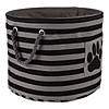 Bone Dry Polyester Pet Bin Stripe With Paw Patch Black Round Large Image 1