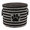 Bone Dry Polyester Pet Bin Stripe With Paw Patch Black Round Small Image 2