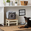 Bone Dry Polyester Pet Bin Stripe With Paw Patch Black Round Small Image 3