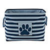 Bone Dry Polyester Pet Bin Stripe With Paw Patch Dark Navy Rectangle Medium Image 2