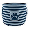 Bone Dry Polyester Pet Bin Stripe With Paw Patch Dark Navy Round Medium Image 2