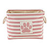 Bone Dry Polyester Pet Bin Stripe With Paw Patch Rose Rectangle Medium Image 2