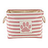 Bone Dry Polyester Pet Bin Stripe With Paw Patch Rose Rectangle Small Image 2