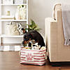 Bone Dry Polyester Pet Bin Stripe With Paw Patch Rose Rectangle Small Image 4