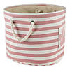 Bone Dry Polyester Pet Bin Stripe With Paw Patch Rose Round Small Image 1