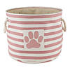 Bone Dry Polyester Pet Bin Stripe With Paw Patch Rose Round Small Image 2