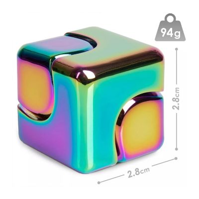 Bopster Fidget Spinner Cube  Multicolored Metallic Image 2