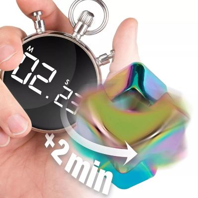 Bopster Fidget Spinner Cube  Multicolored Metallic Image 3