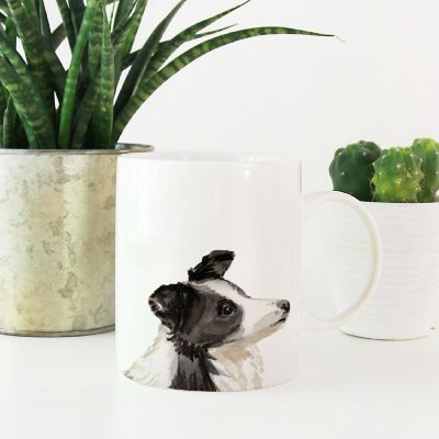 Border Collie Up Close Ceramic Mug Image 1
