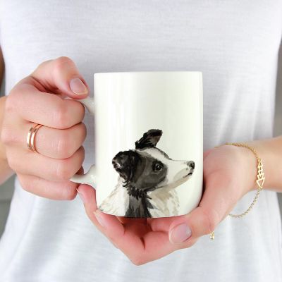 Border Collie Up Close Ceramic Mug Image 1