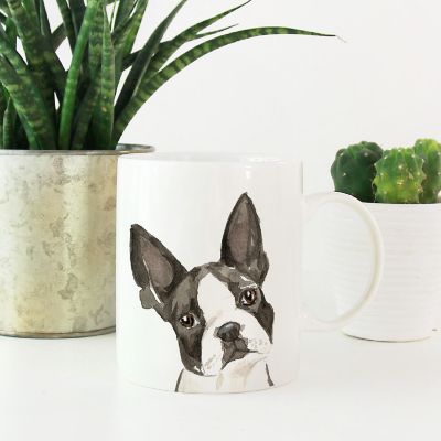 Boston Terrier Up Close Ceramic Mug Image 1